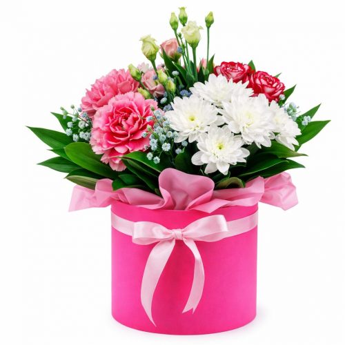 Цветы в шляпной коробке «Соната»