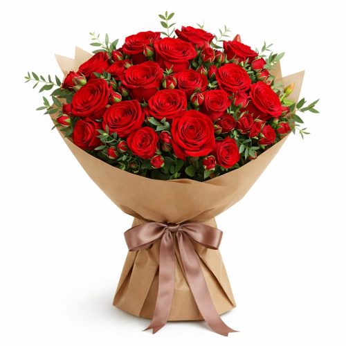 Букет цветов «Пламенное сердце»